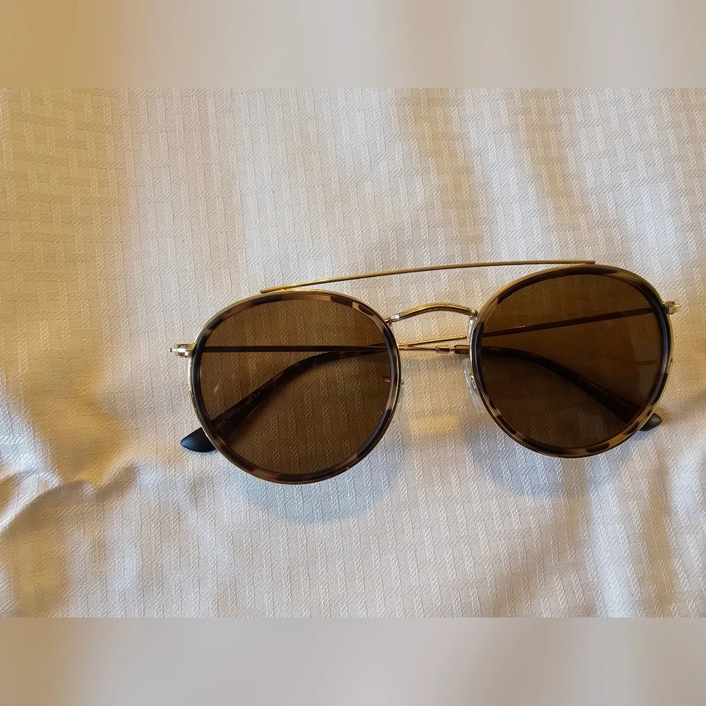 JIM HALD Gold Frame Brown Lens Women’s Sunglasses